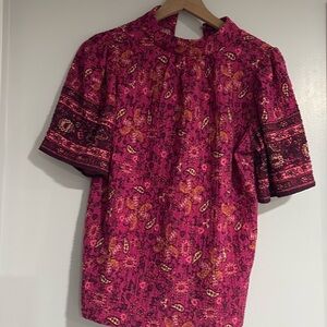 Loft size xs pink floral blouse